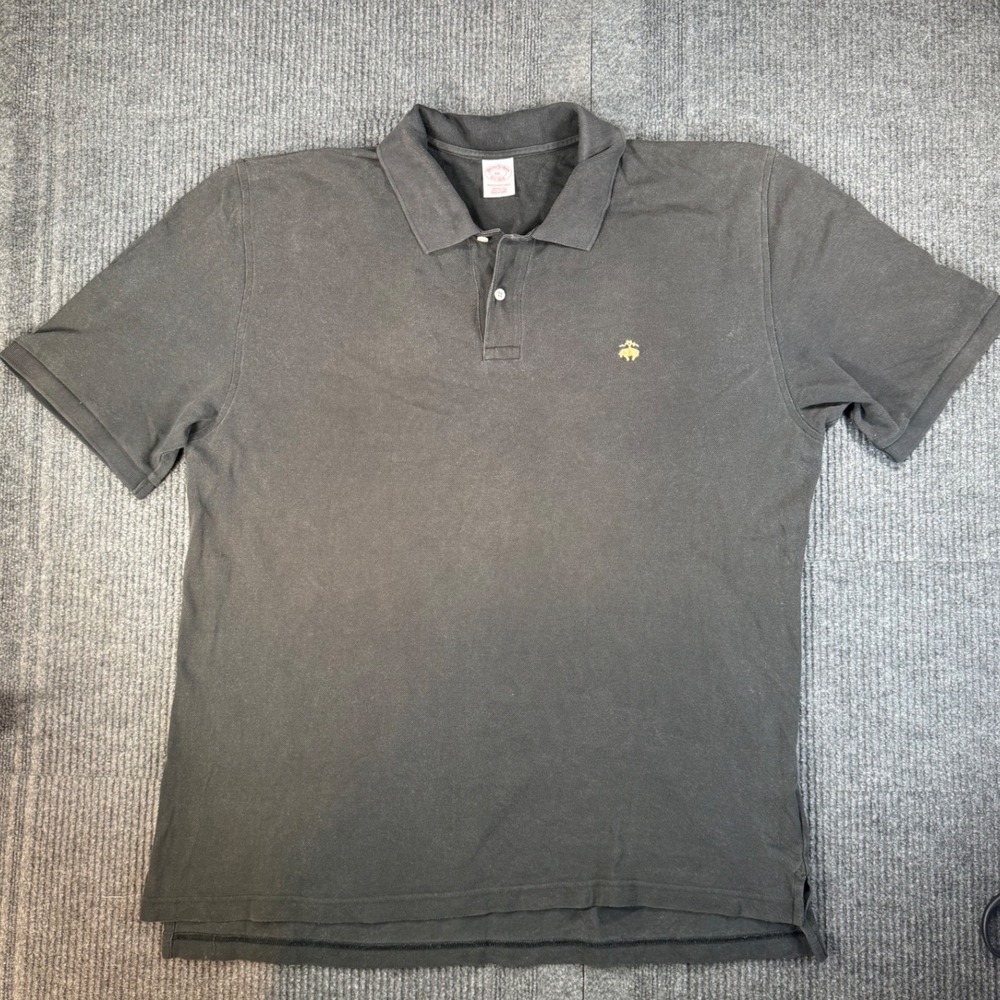 Brooks Brothers Mens XXL Black Performance Polo Original Fit Pique Cotton Shirt